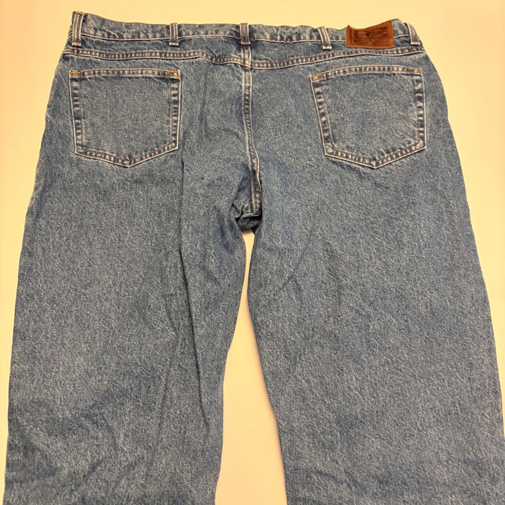 Diamond Gusset Straight Leg Jeans Mens 37x32 Blue Made in USA Rugged Denim - Picture 1 of 10
